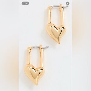 Jenny Bird Padlock Heart Huggie Earrings - NWT!